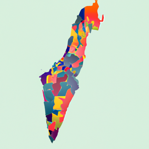 מפה צבעונית המדגישה את המוקדים הכלכליים של ישראל